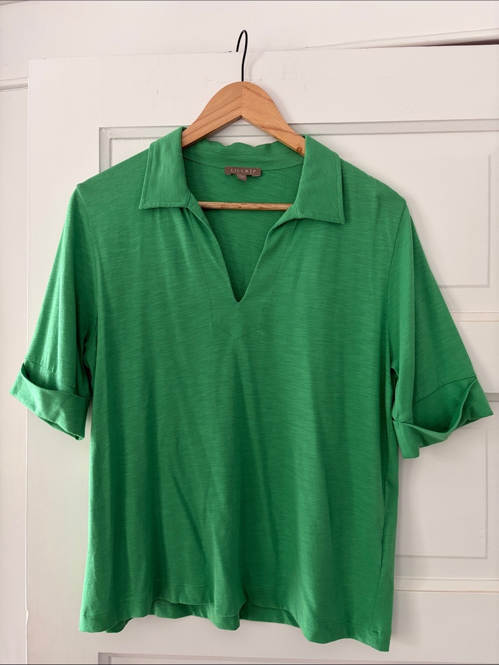 Lilla P Green V-Neck women’s top